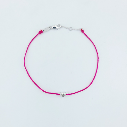 Lucke Rope Heart Shape Diamond Bracelet-WK4101