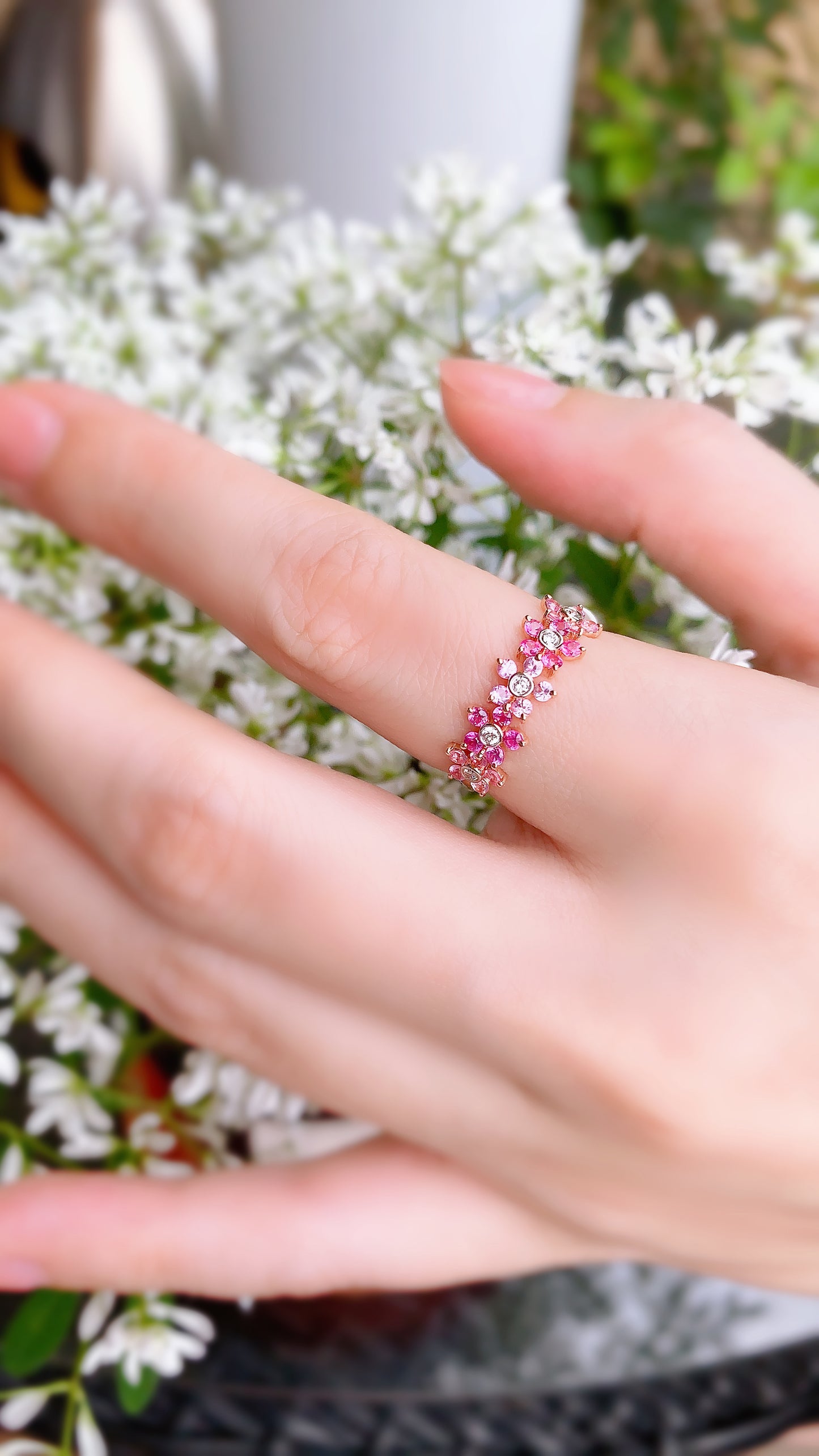 Pink Sapphire and Diamond Ring-WK3440R