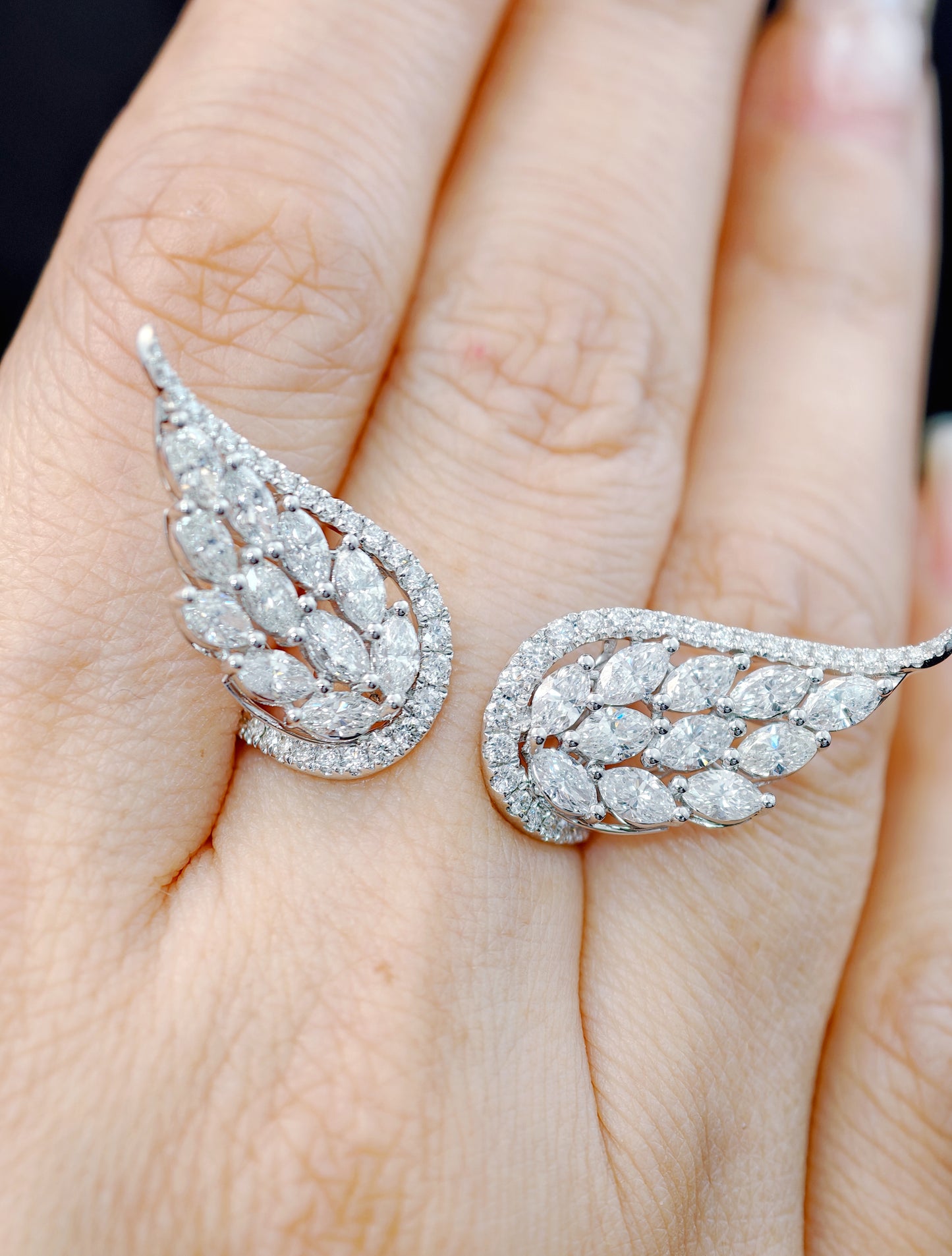 Angel's Wings Diamond Ring-WK3391@