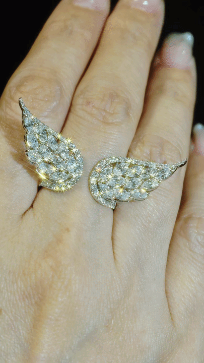 Angel's Wings Diamond Ring-WK3391@