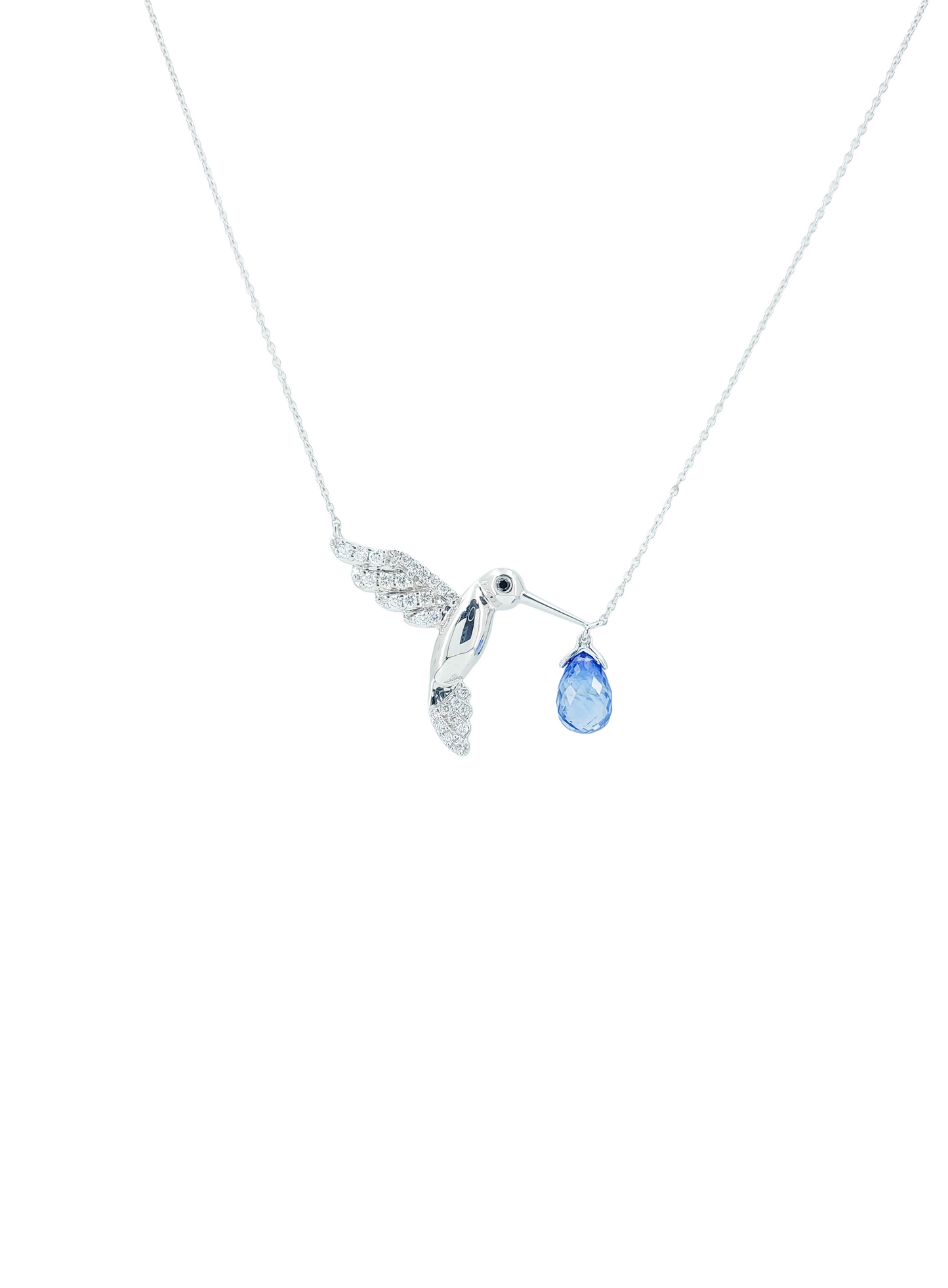 Bird Sapphire Diamond Necklace-WK3345