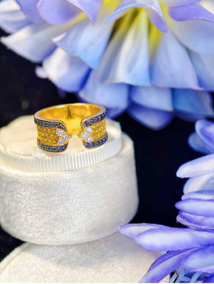 Black Diamond & Yellow Diamond Ring-ZFO00025671