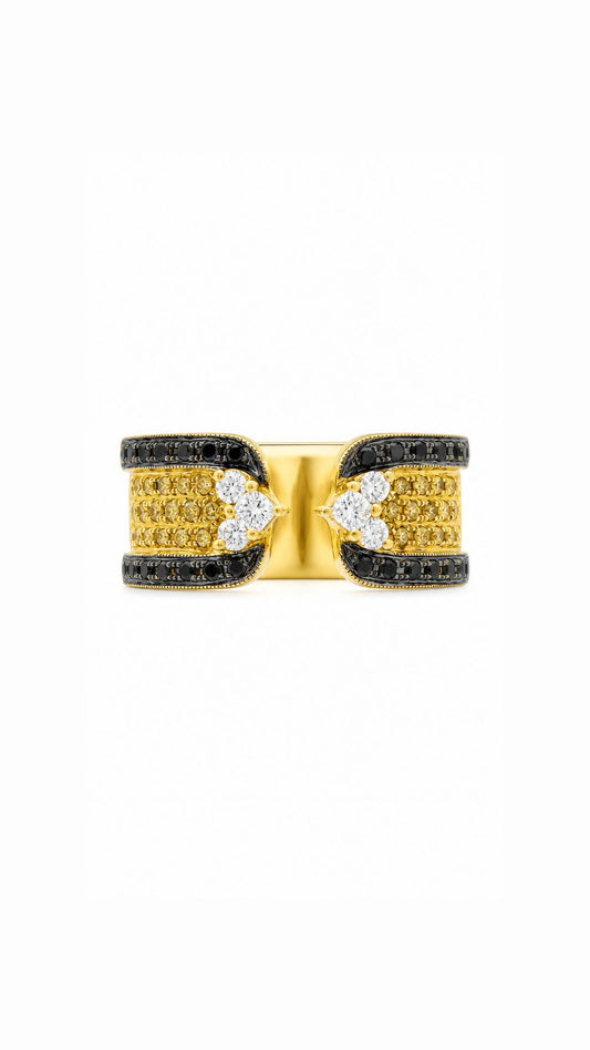 Black Diamond & Yellow Diamond Ring-ZFO00025671