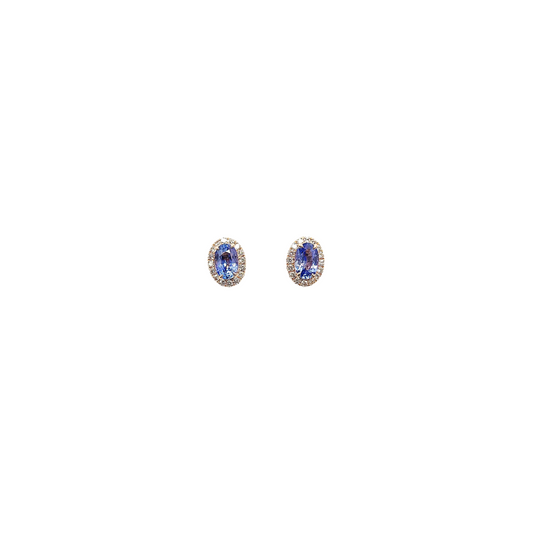 Blue Sapphire Diamond Earrings-WK4043S