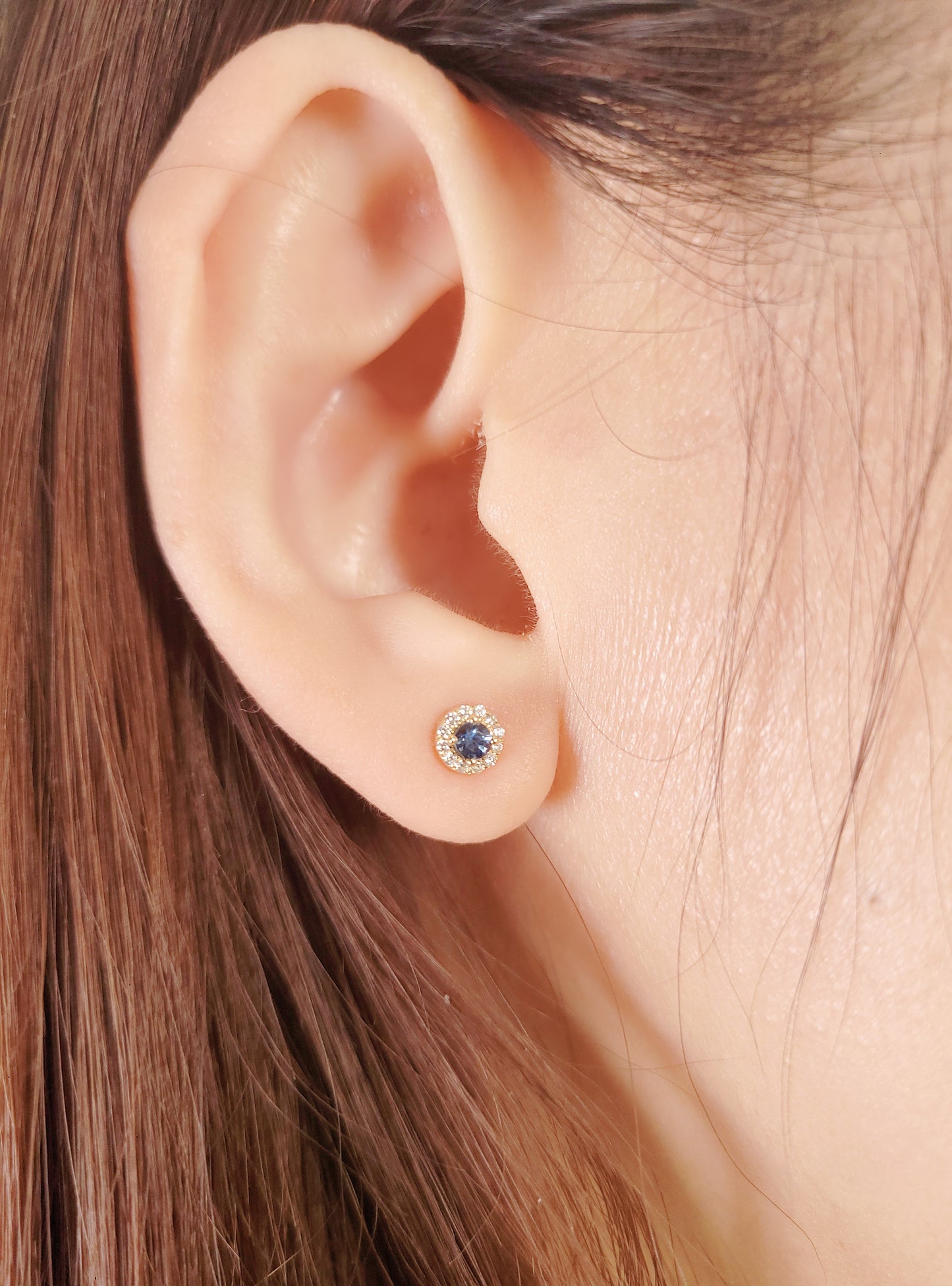 Blue Sapphire Diamond Earrings-WK4186@