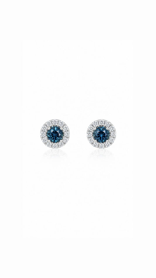 Blue Sapphire Diamond Earrings-WK4186@