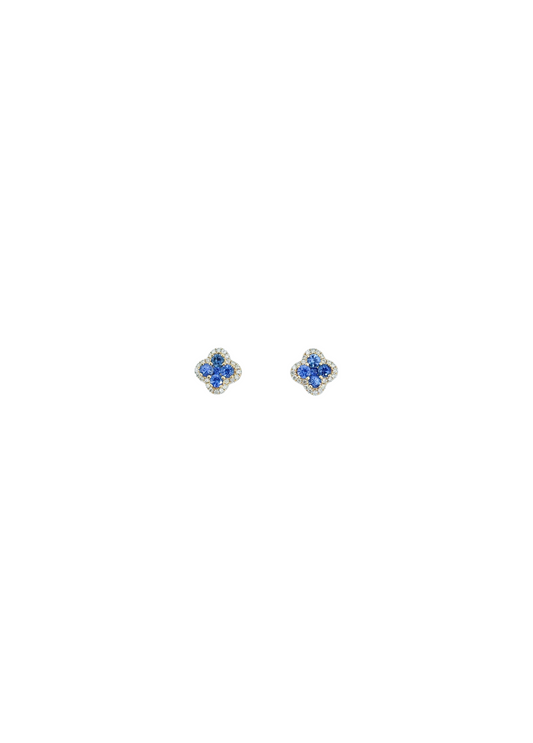 Blue Sapphire Diamond Earrings-WK4210RS@