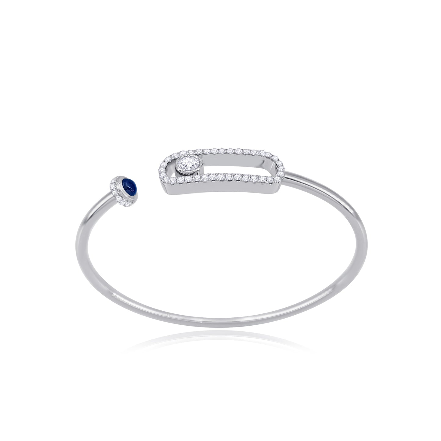 Blue Sapphire & Diamond Bangle-WK4026