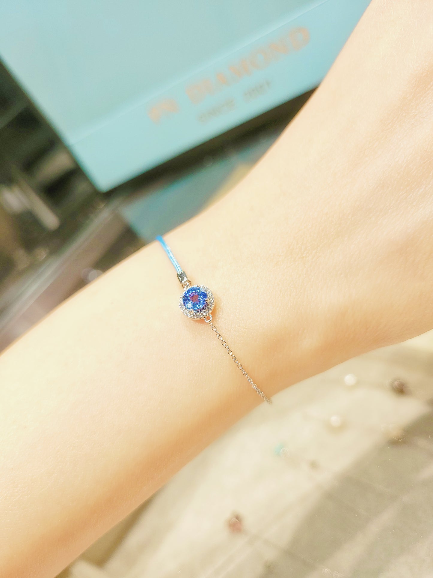 Blue Sapphire & Diamond Bracelet--WK4018@