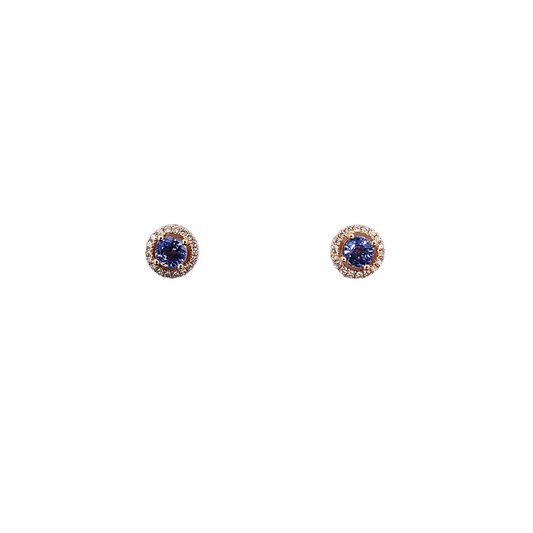 Blue Sapphire  Diamond Earrings-BCO00001781