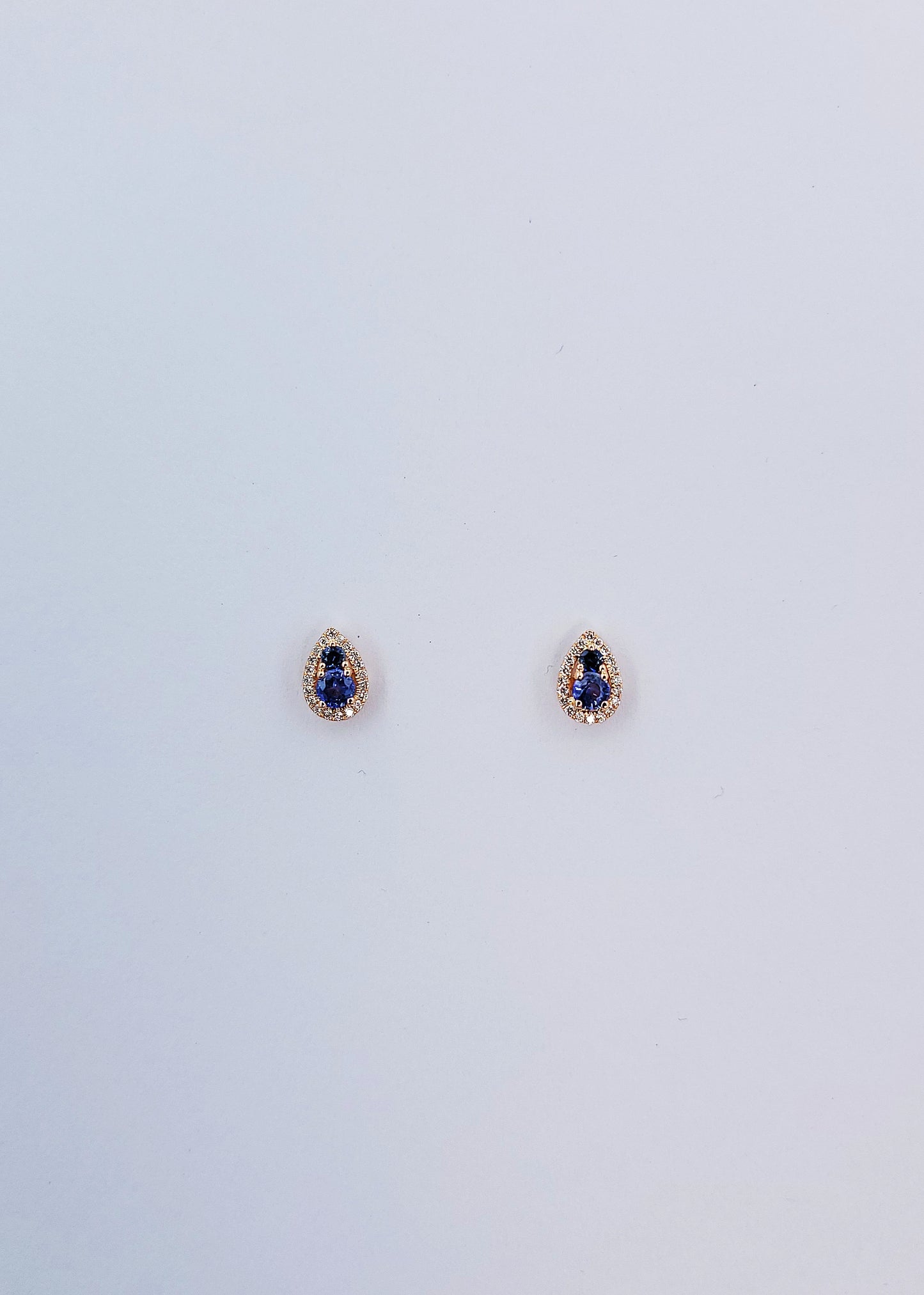 Blue Sapphire & Diamond Earrings-BCO00001749