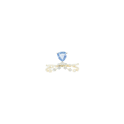 Blue Sapphire & Diamond Ring-WK3404
