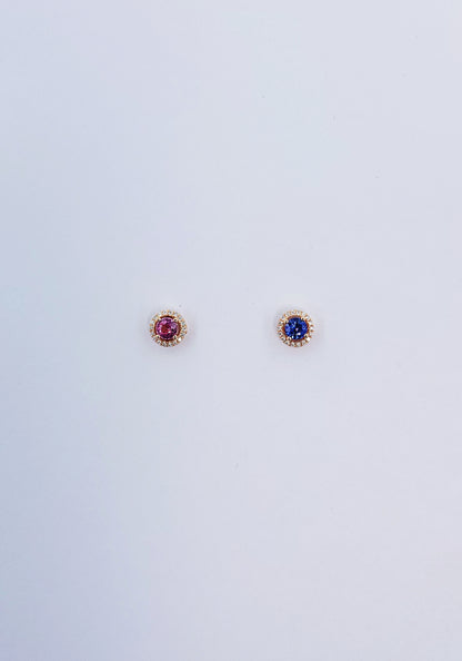 Blue Sapphire Diamond Earrings-BCO00001782