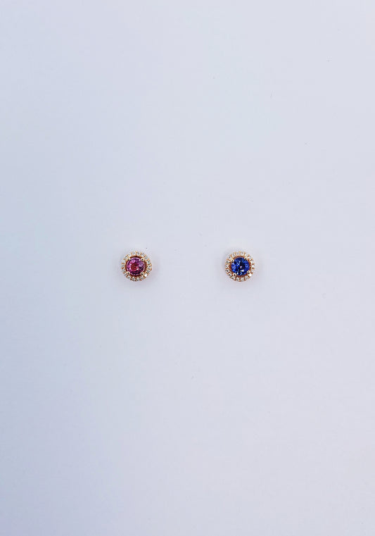 Blue Sapphire Diamond Earrings-BCO00001782