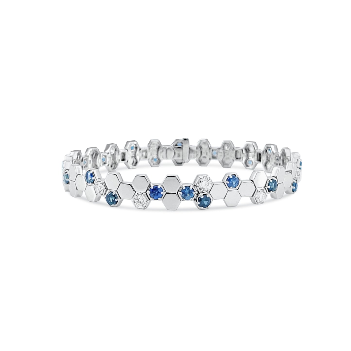 Blue Sapphire and Diamond Bracelet-WK3995