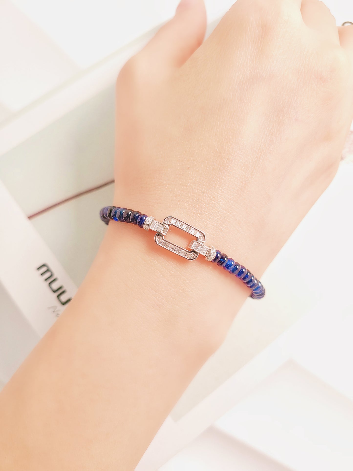 Blue Sapphire and Diamond Bracelet-WK4015