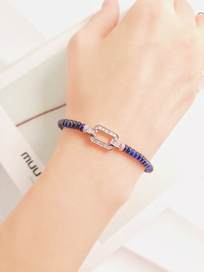 Blue Sapphire and Diamond Bracelet-WK4015