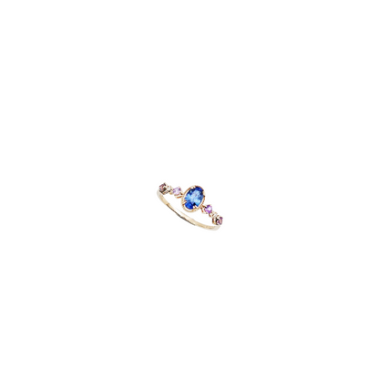 Blue Sapphire and Diamond Ring-WK3716S