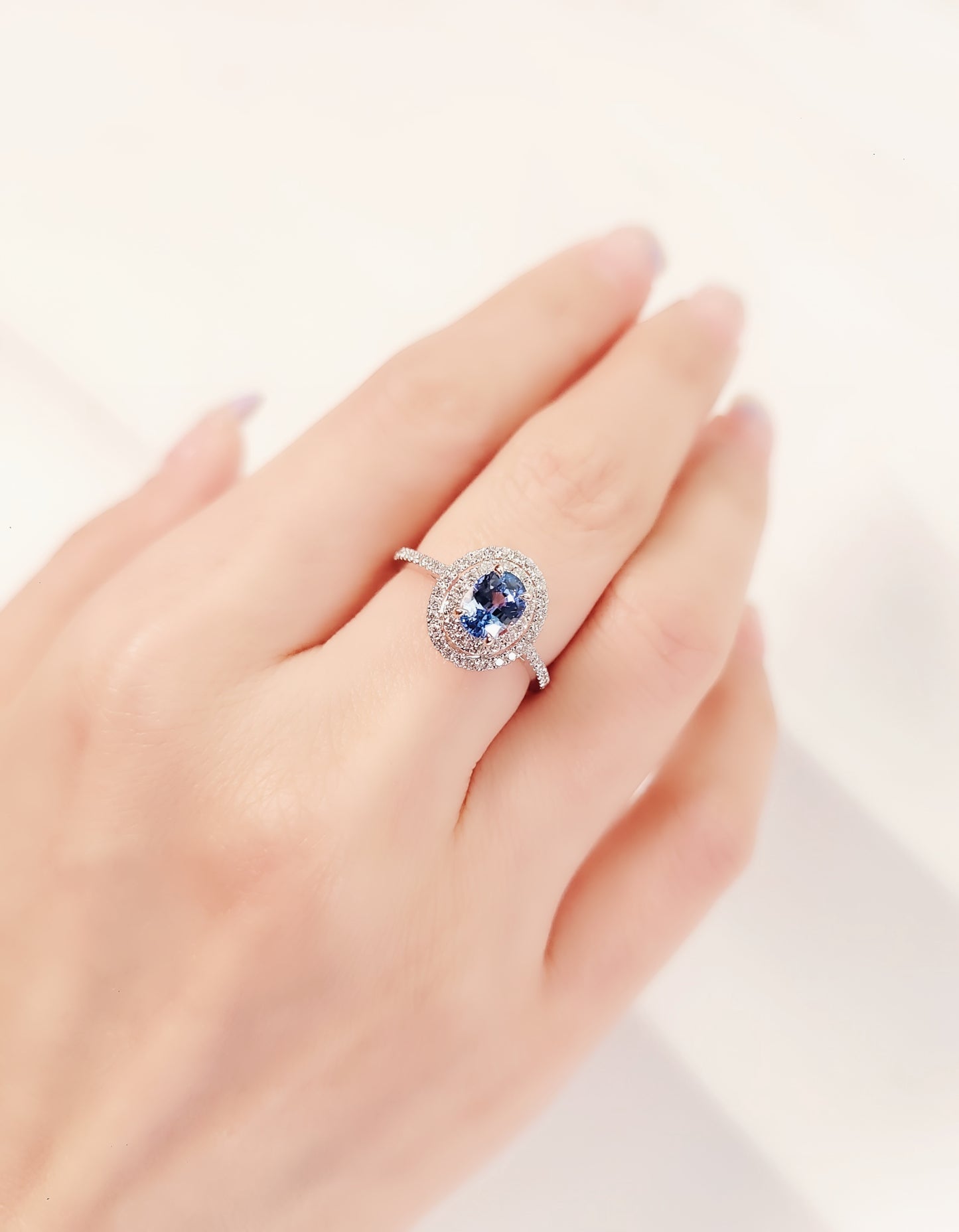 Blue Sapphire and Diamond Ring-WK3771