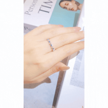 Blue Sapphire and Diamond Ring-WK4066