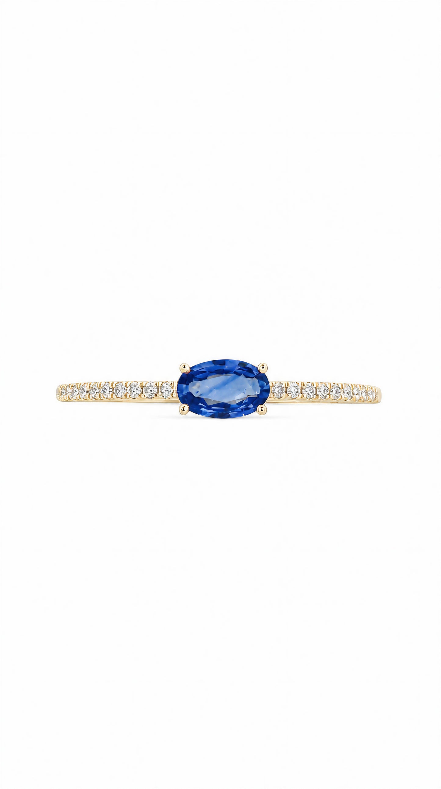 Blue Sapphire and Diamond Ring-WK4275OS@