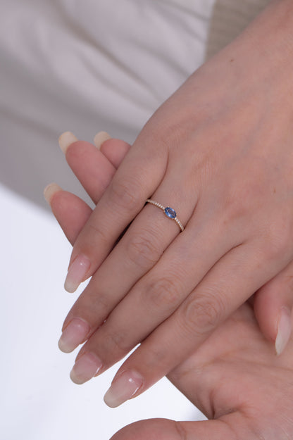 Blue Sapphire and Diamond Ring-WK4275OS@