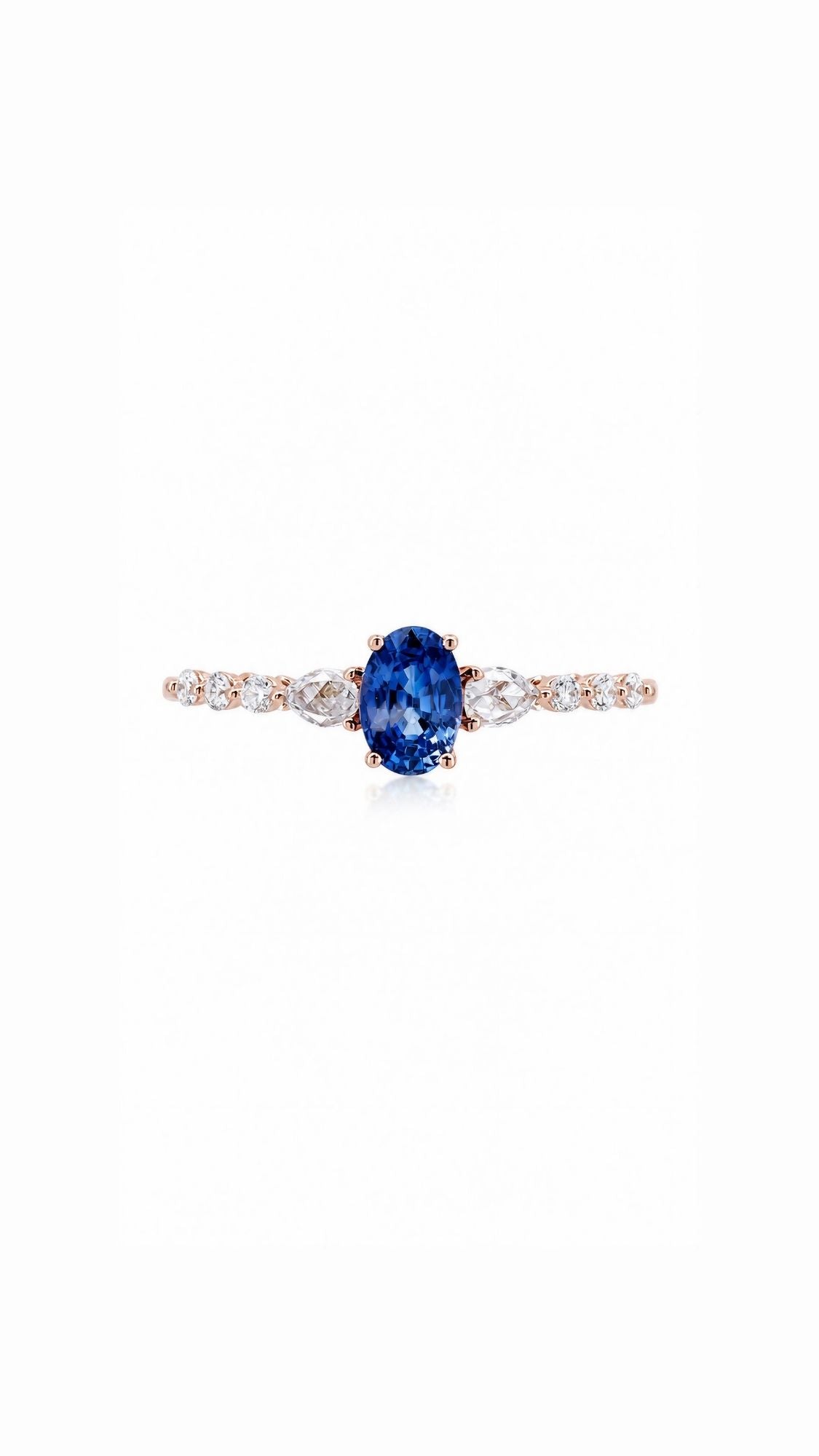 Blue Sapphire and Diamond Ring-WK4283AOS@