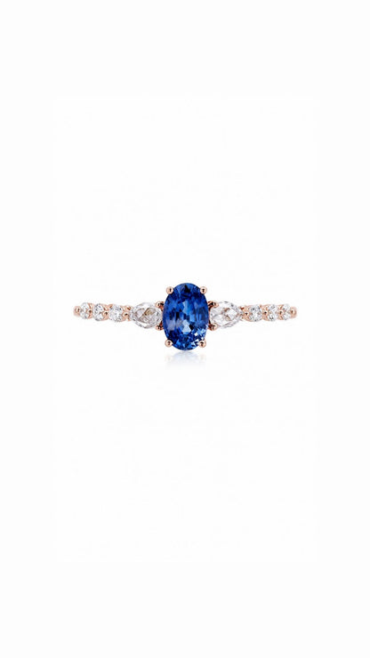 Blue Sapphire and Diamond Ring-WK4283AOS@