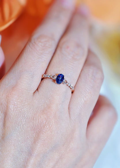 Blue Sapphire and Diamond Ring-WK4283AOS@