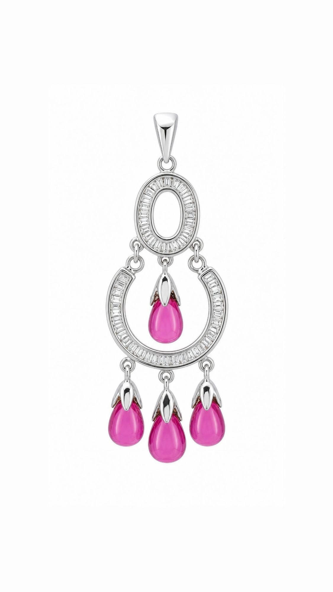 Burgundy Tourmaline and Diamond Pendant-BEO00002733@