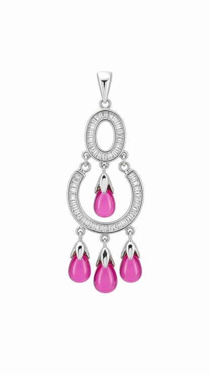 Burgundy Tourmaline and Diamond Pendant-BEO00002733@