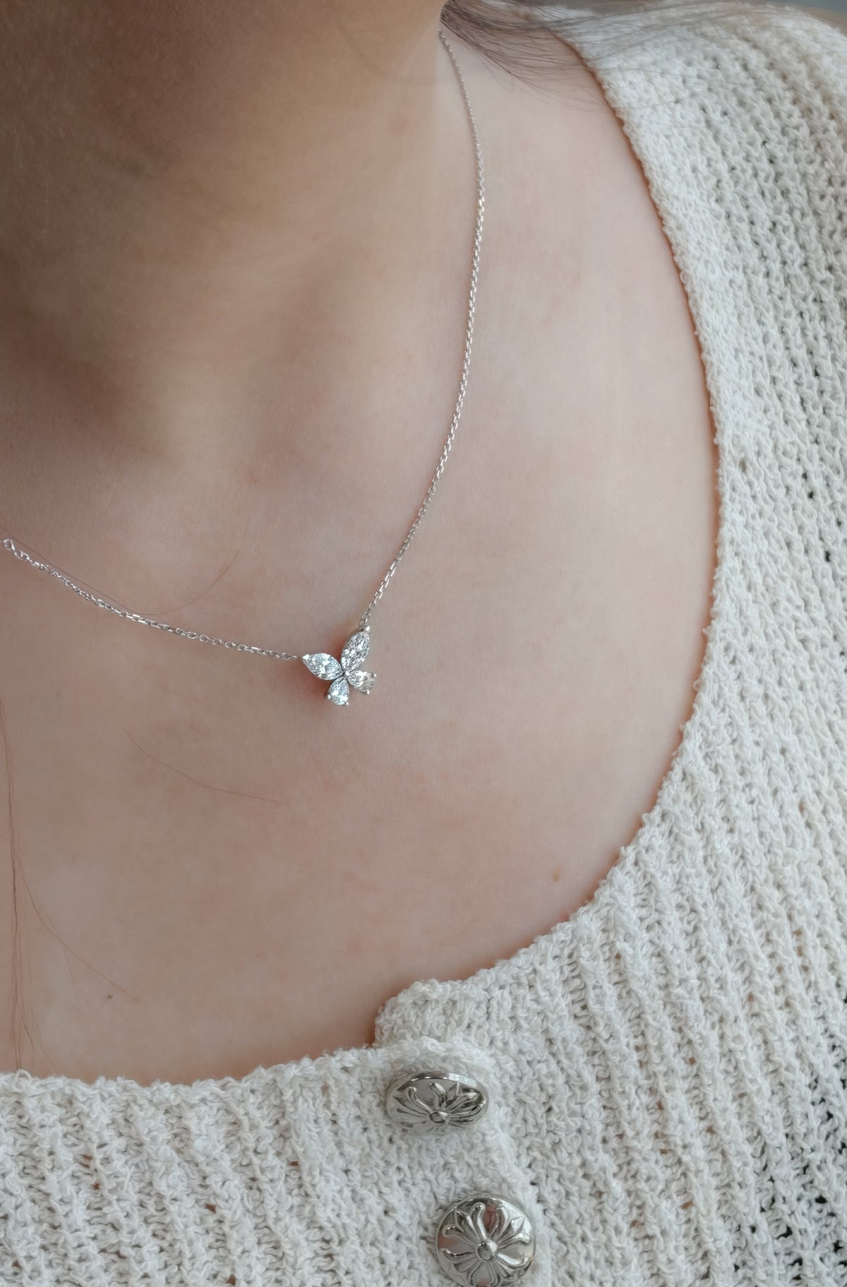 Butterfly Diamond Necklace-WK4296