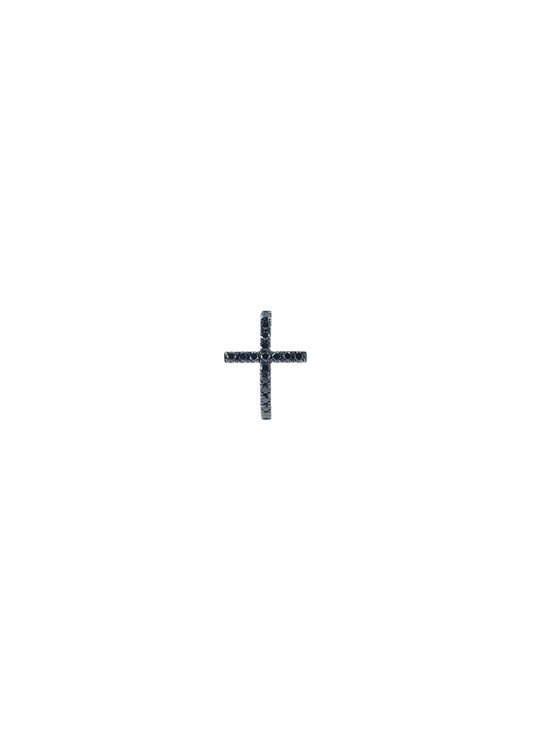 Cross Black Diamond Earring （one piece)-WK3691