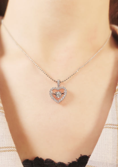 Dancing Diamond Heart Pendant-WK3894