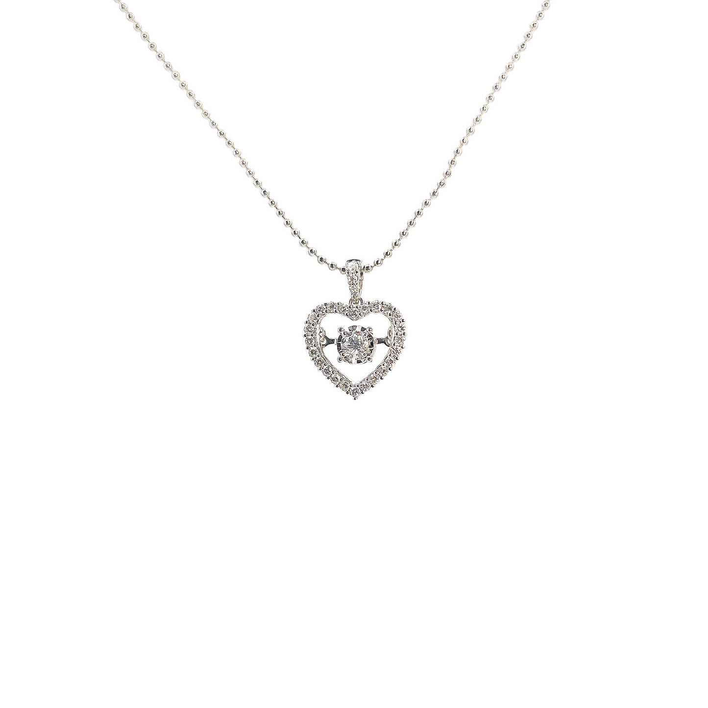 Dancing Diamond Heart Pendant-WK3894