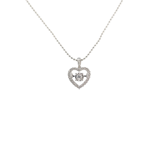 Dancing Diamond Heart Pendant-WK3894