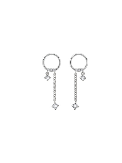 Dangle Diamond Earrings-WK3349