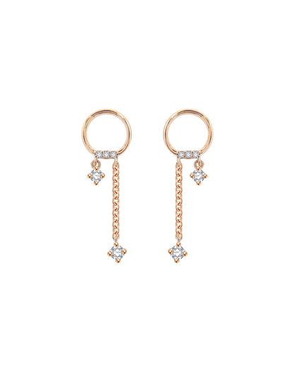 Dangle Diamond Earrings-WK3349