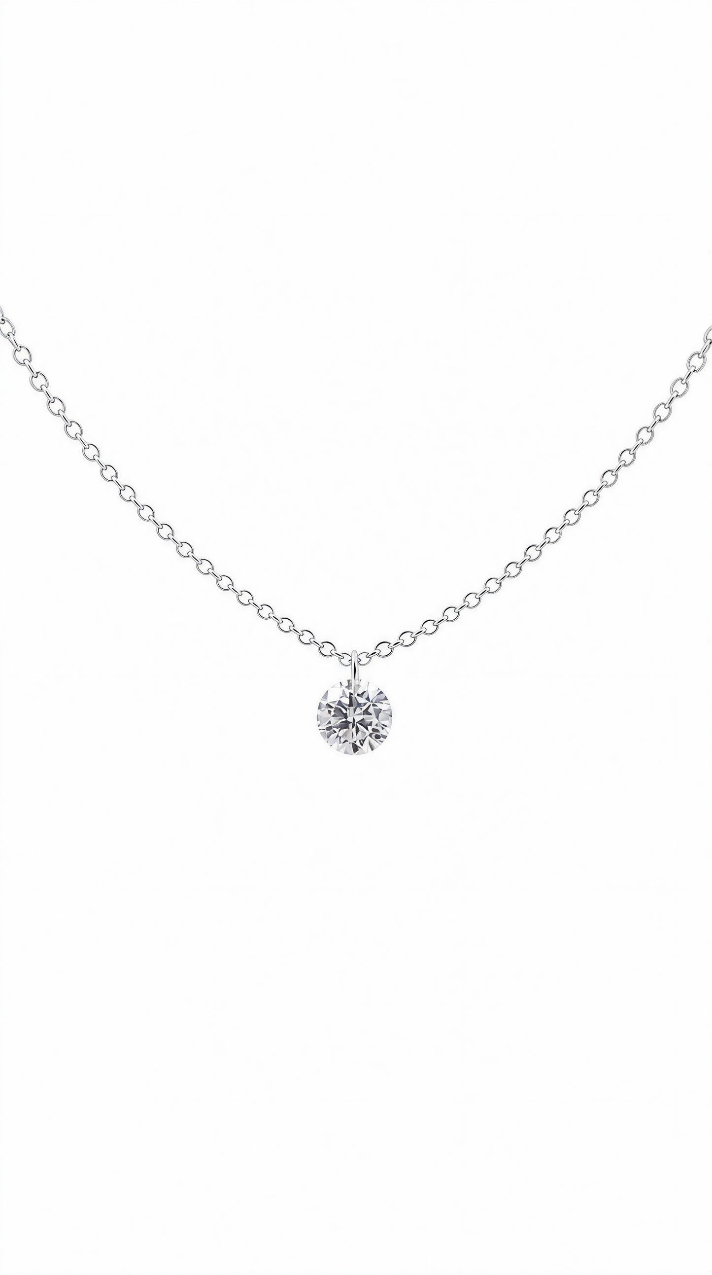 Dangle Diamond Necklace-WK3619