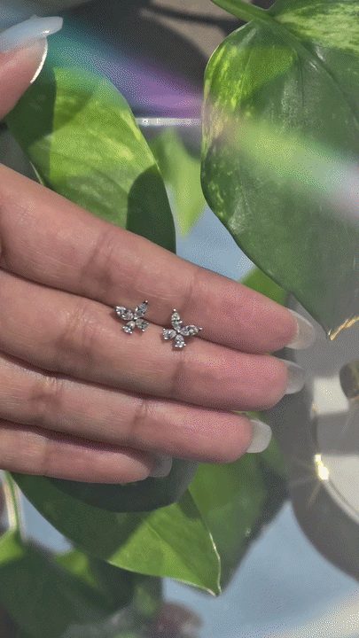 Diamond Butterfly Earring (one piece)-WK4295