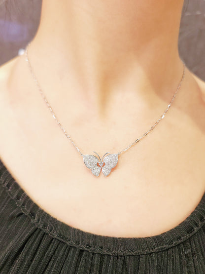 Butterfly Diamond Necklace-ZAO00000581@