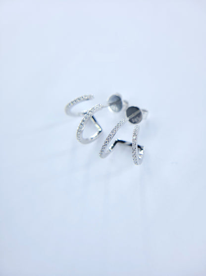 Diamond Double Hoop Earrings