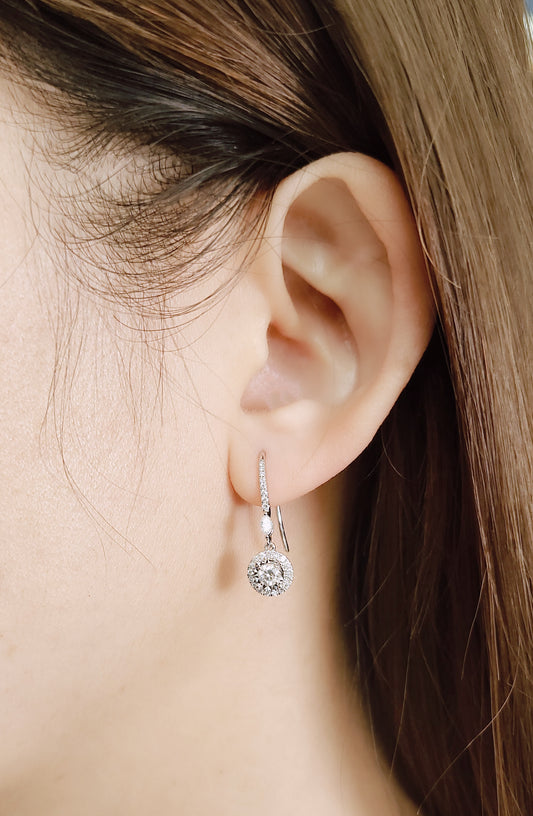 Diamond Drop Earrings-WK3847