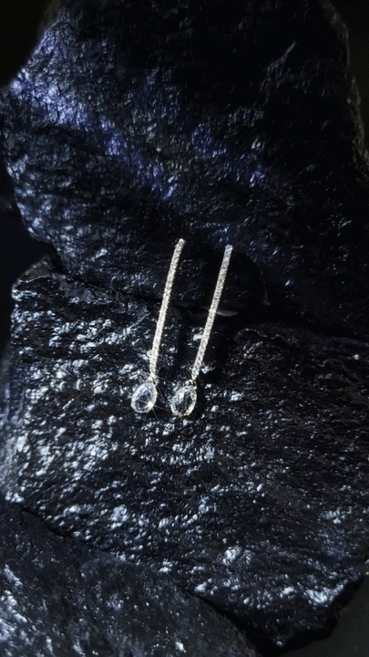 Diamond Drop Earrings-WK4208