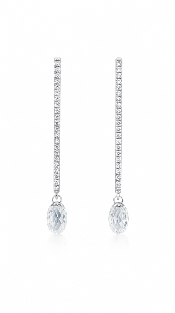 Diamond Drop Earrings-WK4208