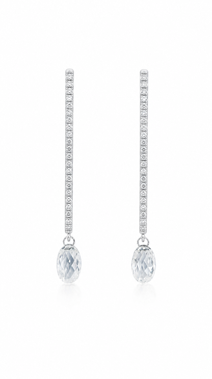 Diamond Drop Earrings-WK4208