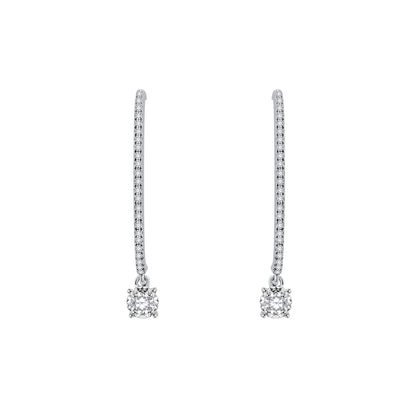 Diamond Drop Earrings-WK3970@