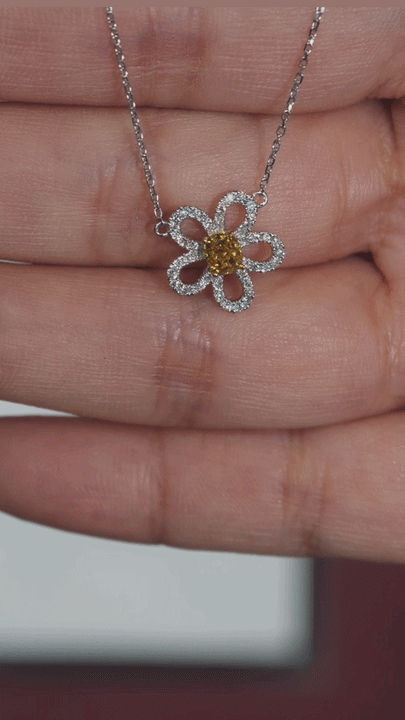 Diamond Flower Necklace-WK4301