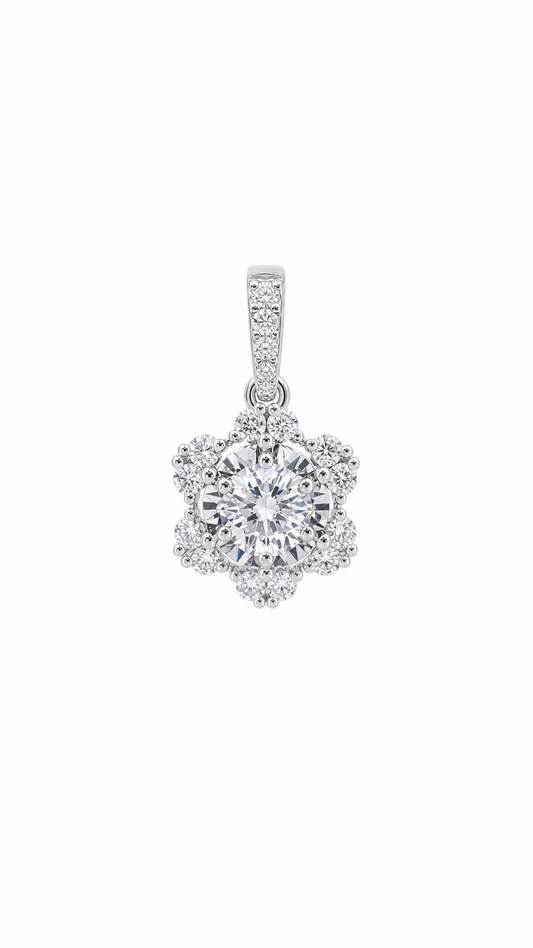 Diamond Flower Pendant-WK3625RD
