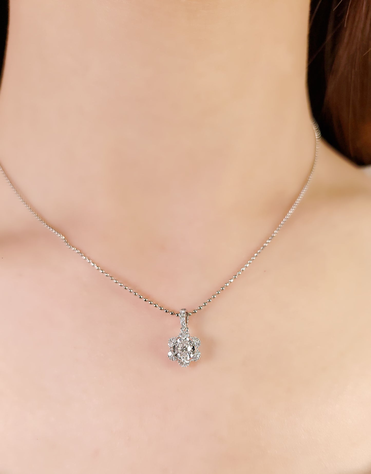 Diamond Flower Pendant-WK3625RD